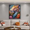 >SALE<Full Embroidery Eco-cotton Thread 11CT Print Flower Dragon Cross Stitch 50x60cm