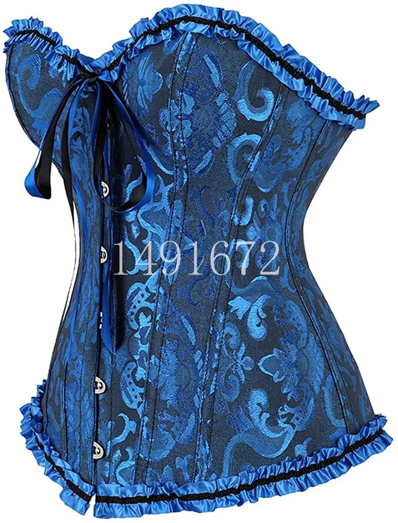 Billionm Sapubonva Corset Sexy Women's Plus Size Corsets and Bustiers Overbust Floral Gothic Brocade Corselet Clothing Top White Black