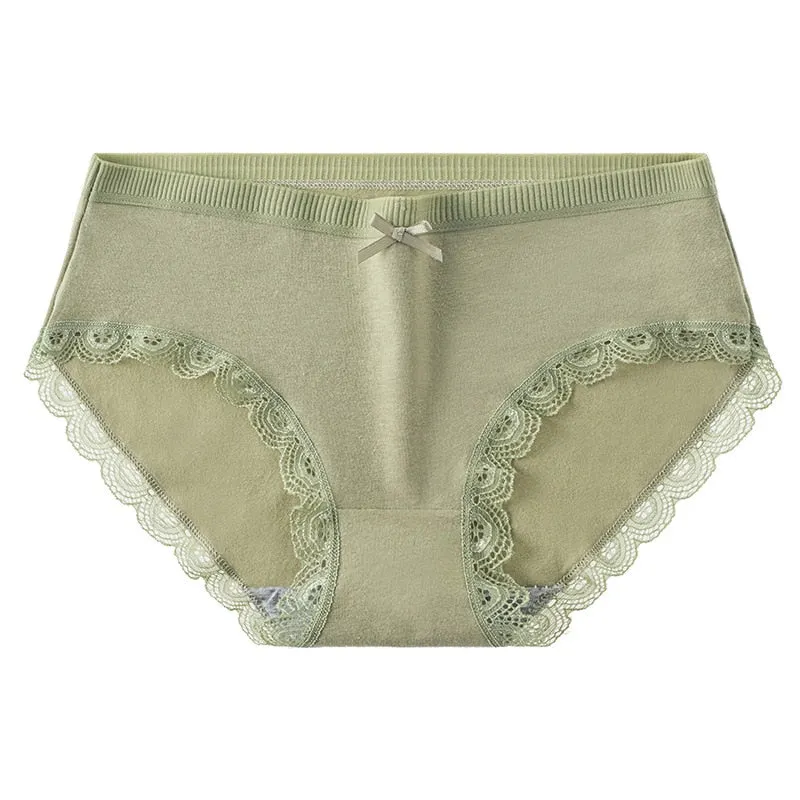 Women's Cotton Panties Sexy Seamless Underwear For Women Large Size Mid Low Waist Lace Underpants Female Soft Invisible Briefs