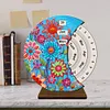 Blooming Flowers Diamond Painting Unique Wooden Rotating Calendar for Home