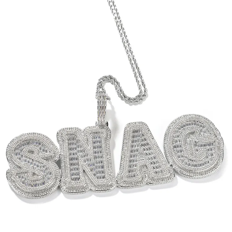 Iced Out Texts Letter Pendants,Hip Hop Bling Bling Fashion Style (Max up to 4 letters)