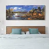 (Big Size) 5D Full Drill Round Diamond Painting Riverside Lodge Mosaic for Bead Art