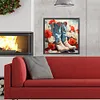 Diamond Painting -DIY Round Drill Flower Cowboy Boots(40x40cm)