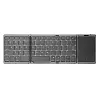 Tri-fold Wireless Bluetooth Keyboard with Touchpad Portable Thin Bluetooth Keyboard Rechargeable, Foldable, Suitable for Travel, Compatible with Laptops, Tablets, Smartphones and Windows iOS Android Systems