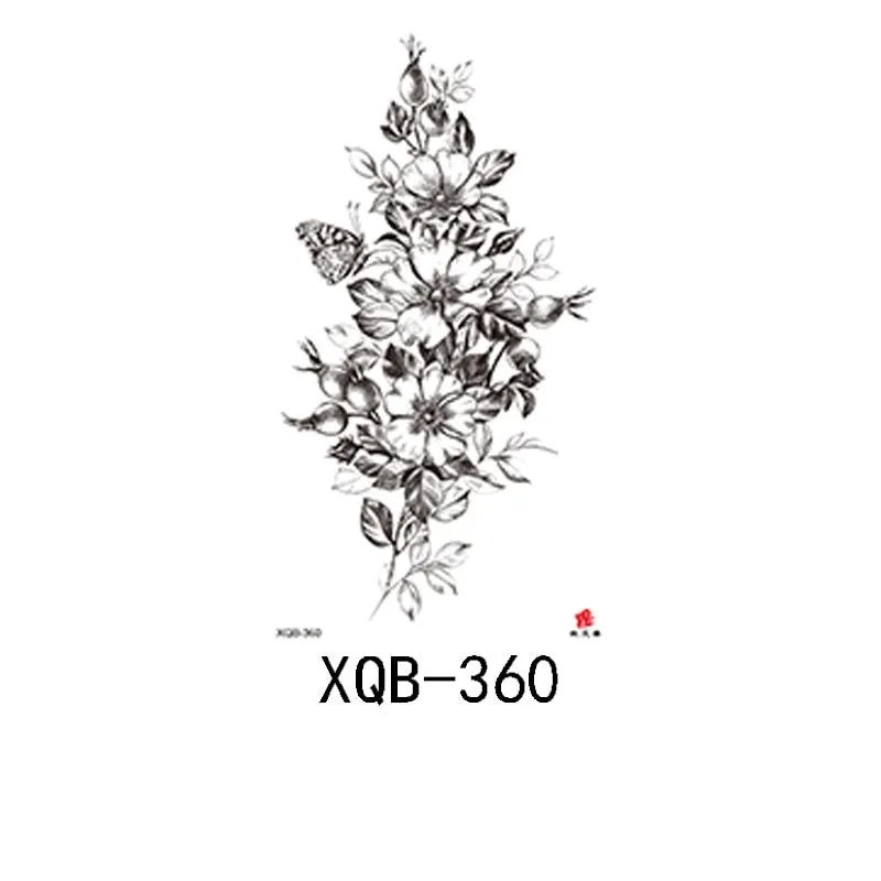 Small Full Arm Waterproof Tattoo Sticker Half Arm Arm Painted Flower Animal Arm Lasting European and American Tattoo Sticker