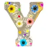 Veilleuse LED avec lettres imprim&eacute;es de fleurs s&eacute;ch&eacute;es en r&eacute;sine