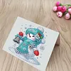(US Local)Diamond Art Greeting Cards Congratulations Cards & Gifts (10pcs Winter Snowman)