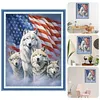 (US Local)Wolf  Flag-11CT Stamped Cross Stitch Kit(45x60cm)