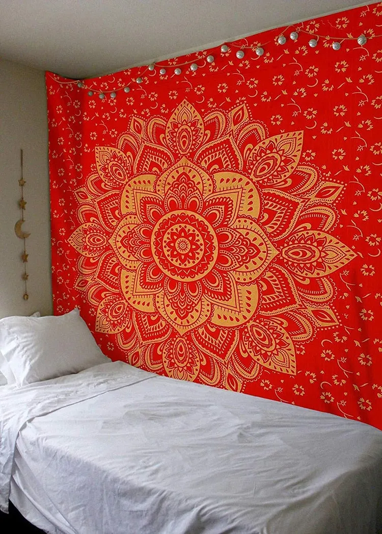 Polyester Mandala Print Tapestry Wall Hanging Carpet Throw Yoga Beach Mat Blanket Large 150*200cm Sleeping pad wall art Tapestry
