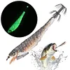 Luminous Wood Shrimp Fishing Lure Steel Wire Squid Jig Shrimp Bait for Saltwater