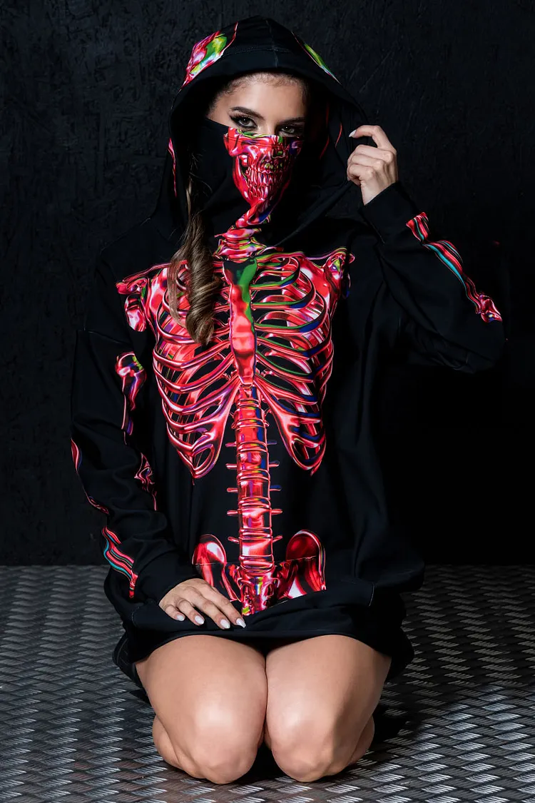 Ruby Skeleton Super Oversized Hoodie