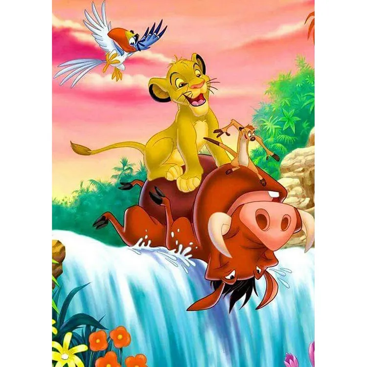 Lion King 30x40CM(Canvas) Full Round Drill Diamond Painting gbfke