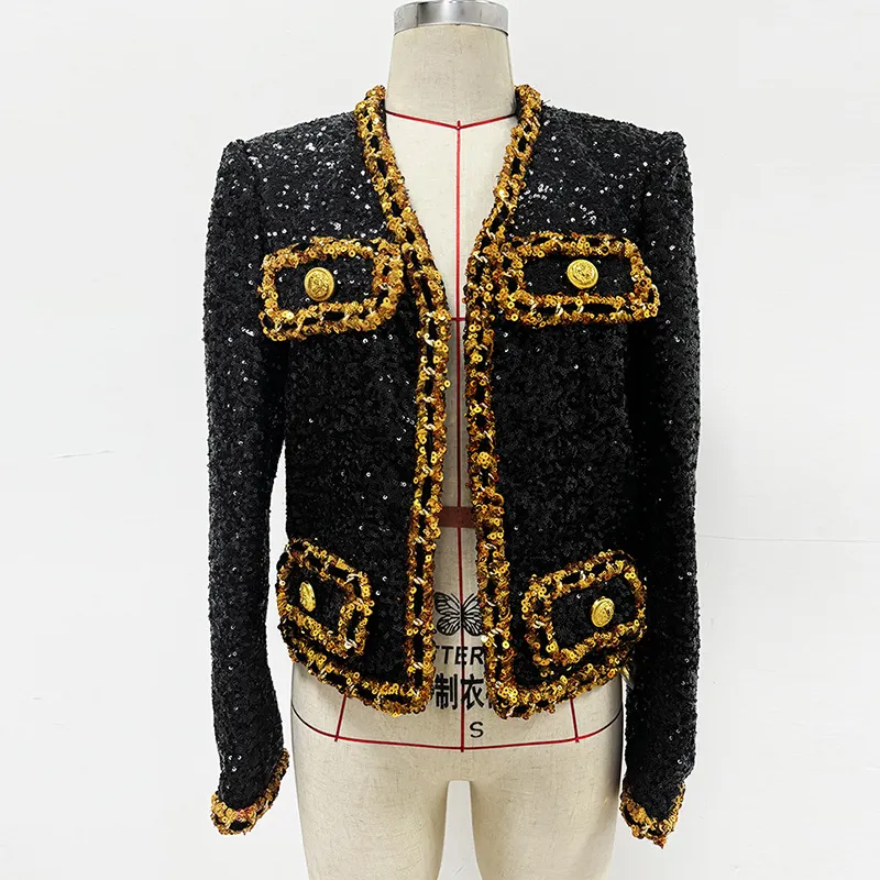 Nigikala Nigikala Star Celebrity Temperament Fashion New Heavy Industry Lequine Chain Short Jacket Card Jacket Jacket