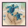 (Stamped/Counted) Beach Turtle - 11CT Cross Stitch 40*40cm/15.75*15.75in