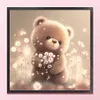 >SALE<Full Embroidery Eco-cotton Thread 11CT Printed Bear Cross Stitch Kit 40x40cm