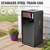 [US Local Warehouse] Stainless Steel Freestanding Rubbish Can W/ Removable Inner Can for Office Hotel