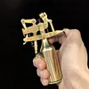 Handmade Brass Desktop Capitol Kerosene Lighter Super Long Standby Personality Creative Automatic Mechanical Antique Lighter (no fuel)
