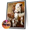 >SALE<5D DIY Full Square Drill Partial AB Drill Diamond Painting Two Cows Kit 35x45cm