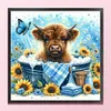 (Stamped/Counted) Bathing Yak And Sunflower-11CT Cross Stitch 40*40cm/15.75*15.75in