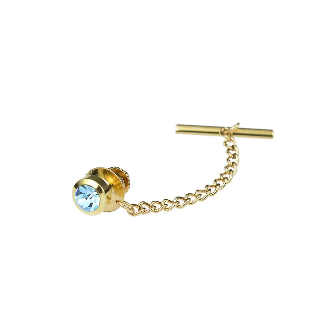 Tie Needle Multicolor Copper Crystal Men's Shirt Needle Buckle Crystal Brooch Classic Trendy High Quality Simple Exquisite Gifts