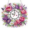Diamond Painting Acrylic Tulip 5D Diamond Painting Wreath Clock
