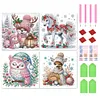 (US Local)4pack Xmas Animal-Special Shaped Diamond Painting Kit(30x30cm)