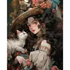 Literary Retro Girl - Paint by Numbers Acrylic Painting 40x50cm