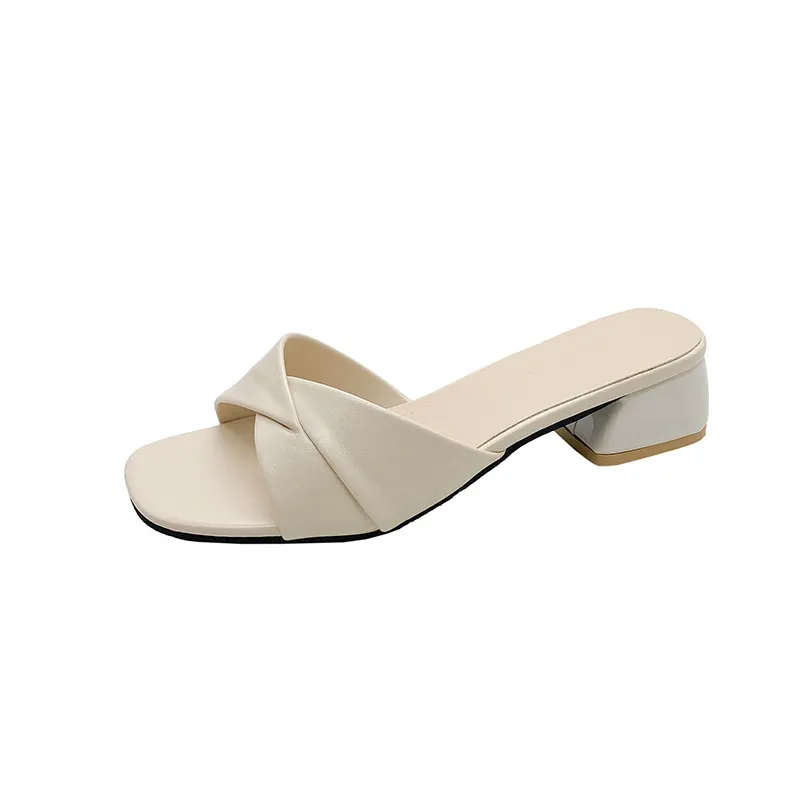 Breakj Breakj Small Square And Slippers Women 2025 Summer New Korean Version Of The Word Slippers Women's Literature And Art Simple External Wear Temperament