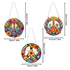 (US Local)3Pcs Flowers 5D DIY Diamond Painting Hanging Pendant Rhinestone Art Decorations