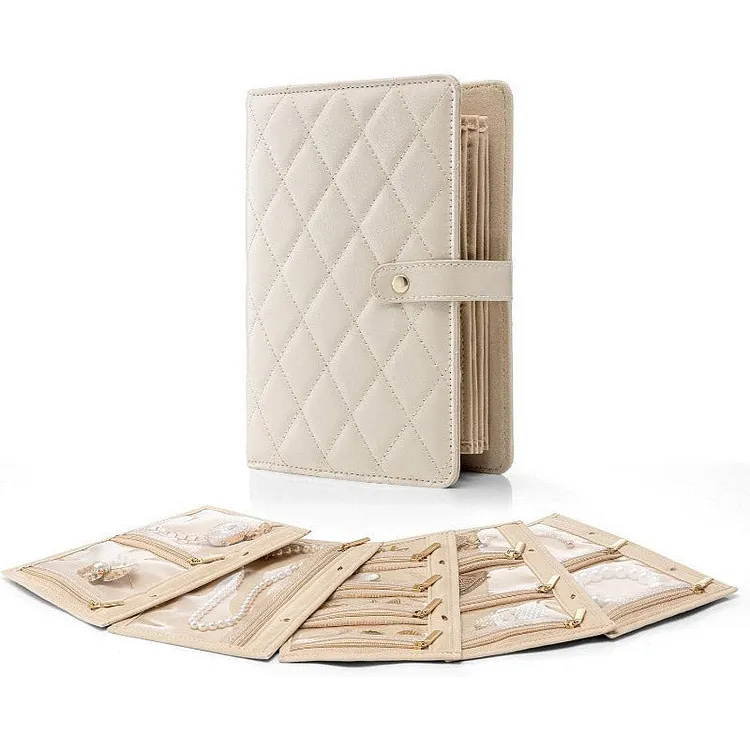 Elegante borsa portagioielli portatile a scacchi