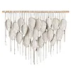 (Finished Product)Bohemian Handmade Leaf Wall Art No Drilling Handmade Craft Macrame Wall Decor Handmade Woven Leaf Tapestry for Apartment Living Room Bedroom Nursery Backdrop