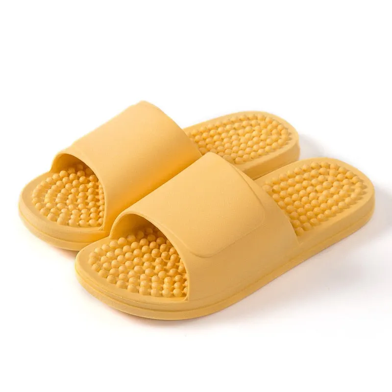 Massage Bathroom Slippers Woman Acupoint Indoor Solid Soft Casual Slippers Summer Non-slip Unisex Flip Flop Shower Shoe