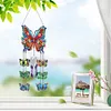 (US Local)DIY Diamond Painting Double Sided 3D Wind Chime Flower Butterfly Pendant Hanging Kits