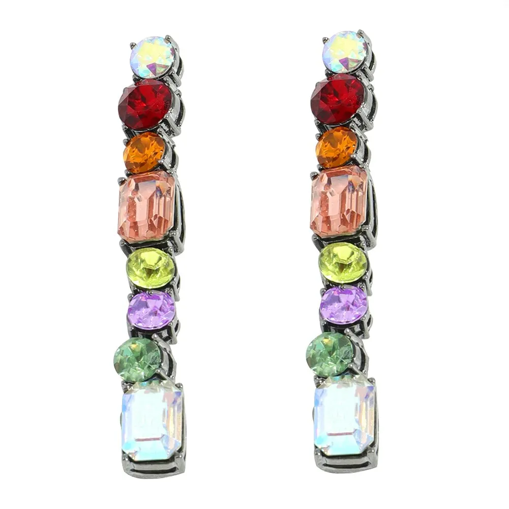Dvacaman Newest Multicolor Crystal Drop Earrings Fine Jewelry Accessories For Women Fashion Rhinestone Tassel Earrings Wholesale