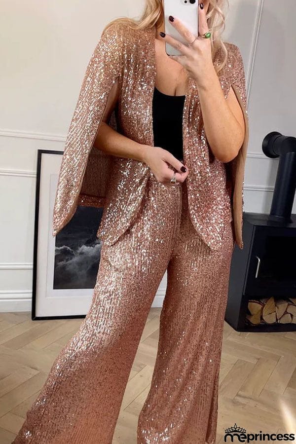 Special Festive Wear Sequin Cape Blazer