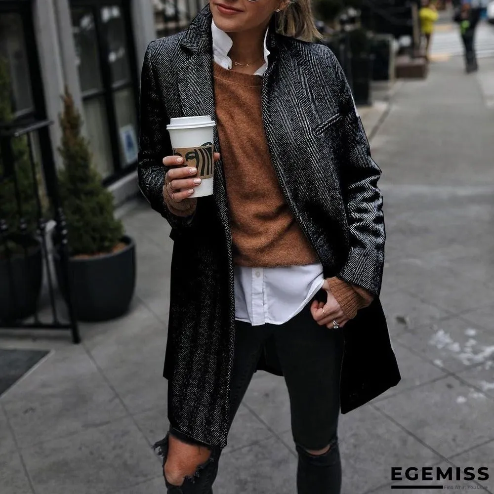 Autumn and Winter Casual Women's Coat Ins Loose Commuter Multicolor Coat | EGEMISS