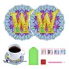 2pcs/set DIY Diamond Painting Special Shape Acrylic Alphabet Coaster Kit