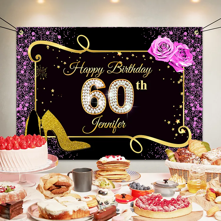 Custom 60th Birthday Backdrop Background Birthday Party Decor