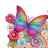 (US Local)Wooden Special Shaped Rainbow Butterflies Flowers Diamond Art Craft Wall Hooks