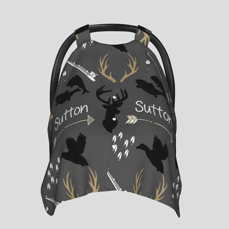 Personalized Baby Woodland Animals Car Seat Canopy for Comfort & Unique| C09
