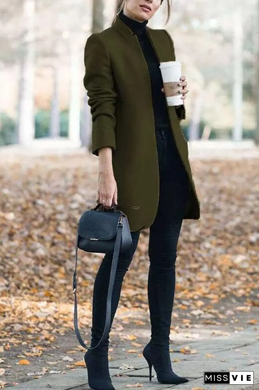 Stand Collar Barret Long Coat
