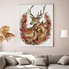 >SALE<Full Embroidery Cotton Thread 14CT Printed Xmas Deer Family Cross Stitch 36x47cm