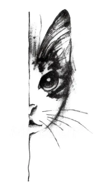 Tattoo Sticker Little Half Face Cat Element Small Animal Flower Water Transfer Temporary Fake Body Art Tatoo for Kid Girl Boy