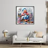 Happy Old Lady - 11CT Stamped Cross Stitch - 45*45cm