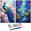 (US Local)2pack Paint By Numbers Kit On Canvas DIY Oil Art Animal Picture Wall Decor40x60cm