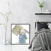 Bunny Flowers-14CT Stamped Cross Stitch Kit(28x32cm)