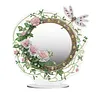 DIY Diamonds Painting Special Shaped Crystal Drill Crafts Mirror Desk Ornament Decor Kit(Flower Dragonfly)