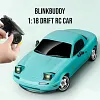Blinkbuddy 1:18 Pro Drift RC Car (Gyro Version) 2.4GHZ Mx-5 RC High Performance ESC Gyr, Rechargeable 4WD RC Rally Car with Flashing Headlights Remote Control Toy