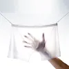 Seamless Ultra-thin Ice Silk Boxer Briefs Men's Transparent Sexy U-convex Boxer Briefs