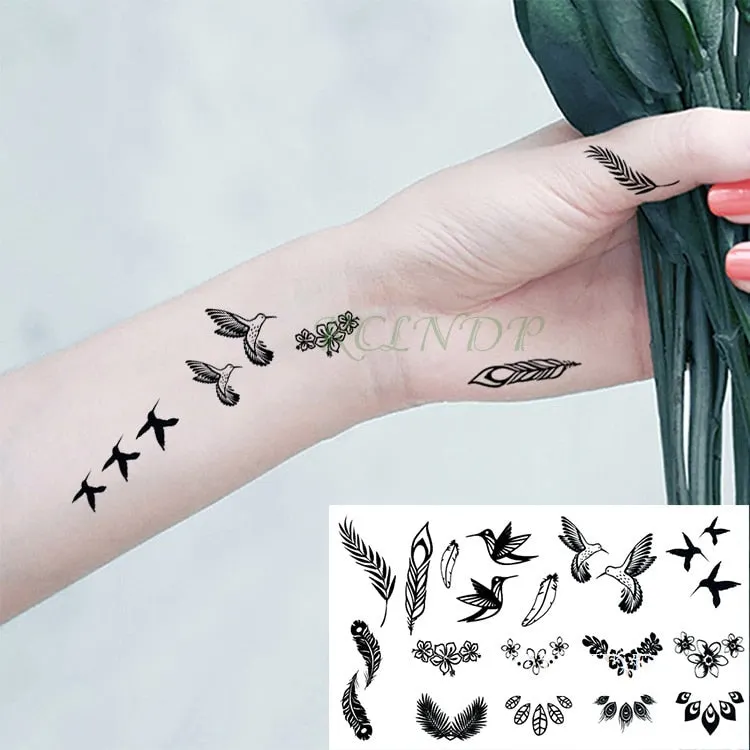 Waterproof Temporary Tattoo Sticker Swallow fly bird Flash Tatoo Fake Tatto arm leg Wrist Foot hand For Girl Men Women kids